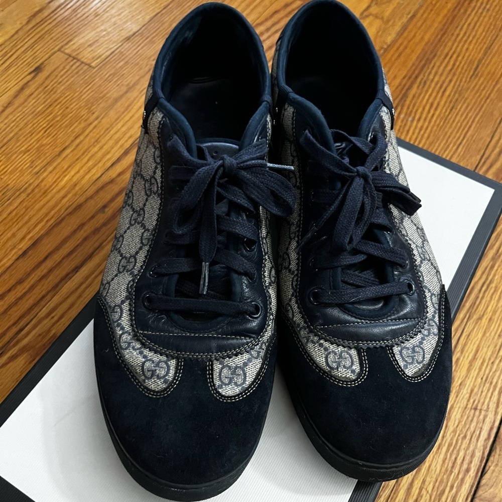 ‼️Mens Gucci GG Supreme Navy Sneakers‼️